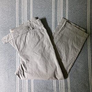 LOFT Capris Size 10 4 Pockets Gray White Black Polka Dot